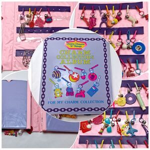 RETRO VTG 1980's Plastic Clip Bell Charms 50+ Charms Album Chain Kidcore Twee